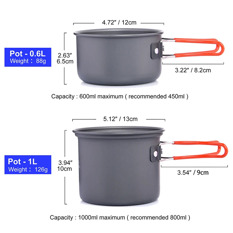 All Set Compact Camping Pot Set
