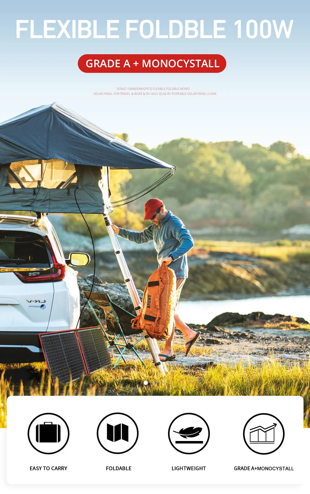 TrailCharge 100 Foldable Solar Kit