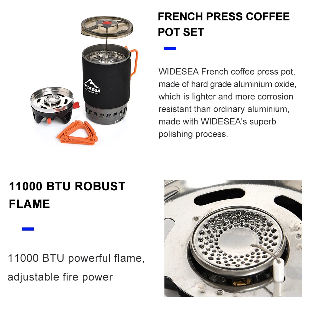 Morning Ritual Compact Camping Stove with French Press